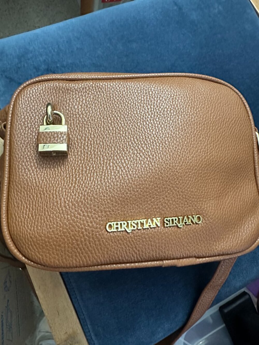 Christian Siriano Brown Faux Leather Camera Bag CB